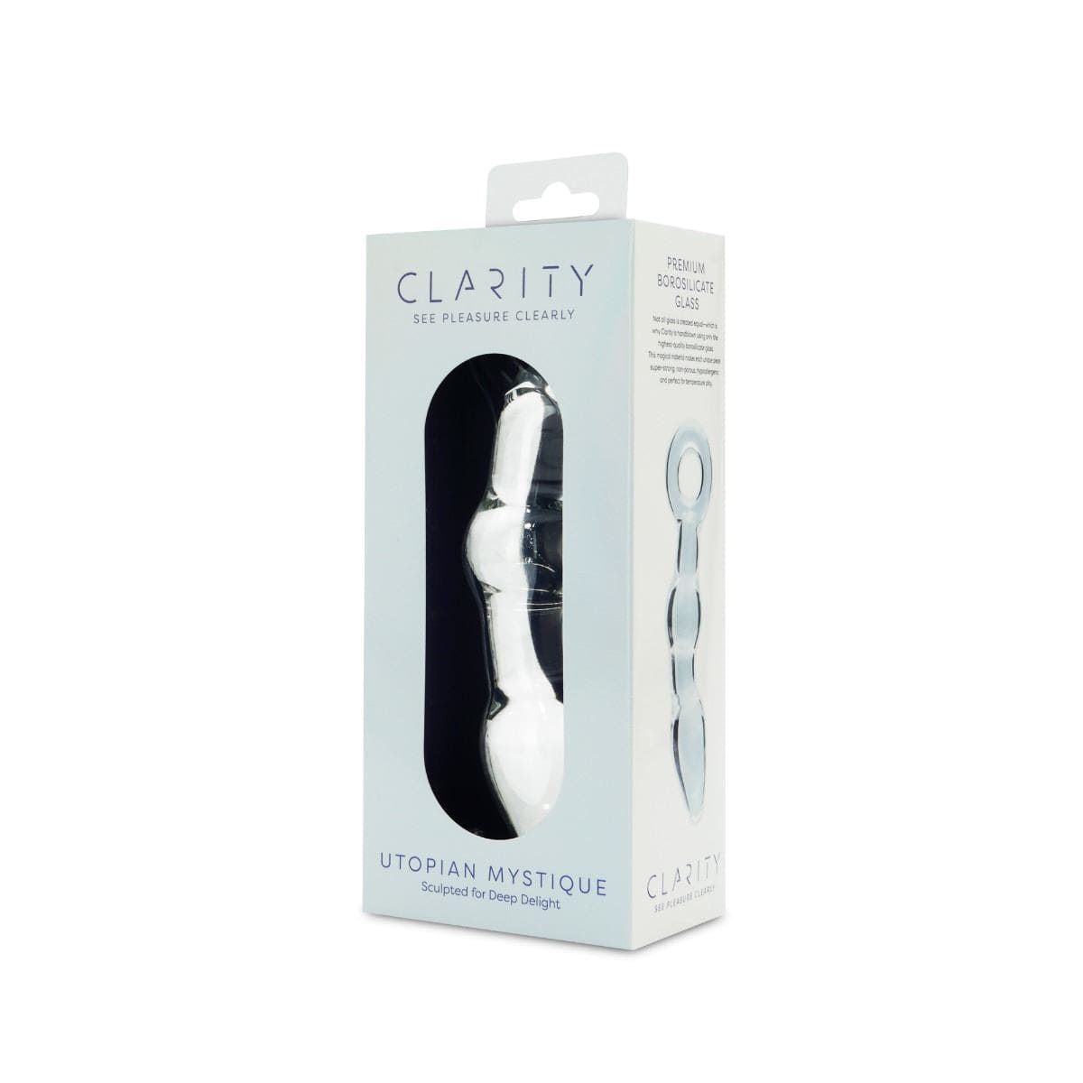 Clarity Realistic Dildos Clarity Utopian Mystique Ribbed Glass Anal Dildo - 5.2" Anal