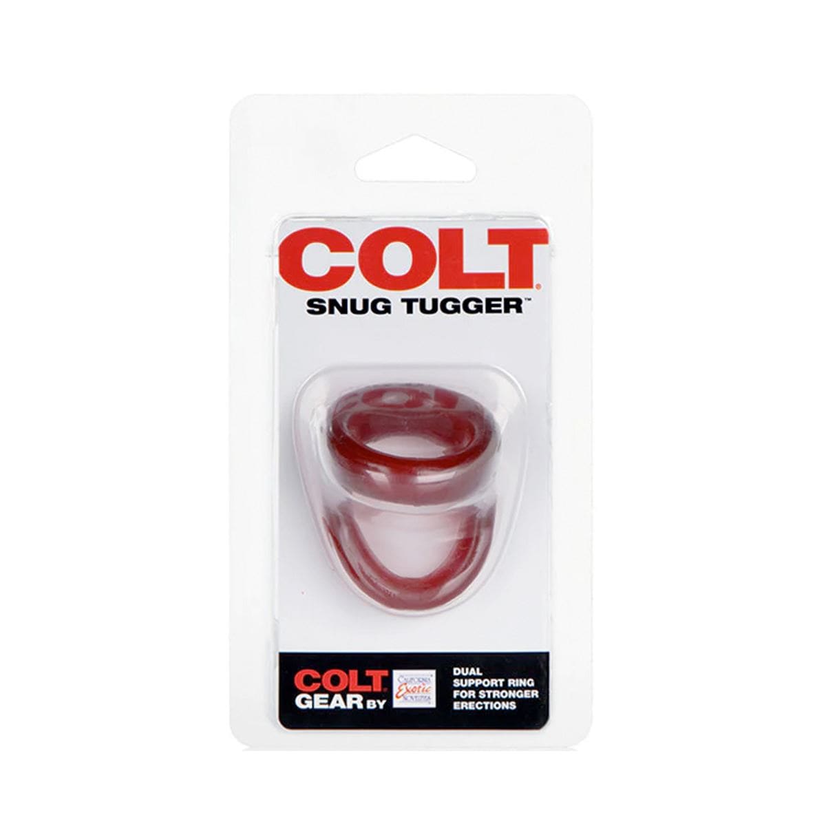 COLT Cock Rings COLT Snug Tugger Red - Stretchy Double Ring with Ball Support Couples