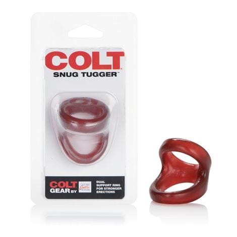 COLT Cock Rings COLT Snug Tugger Red - Stretchy Double Ring with Ball Support Couples