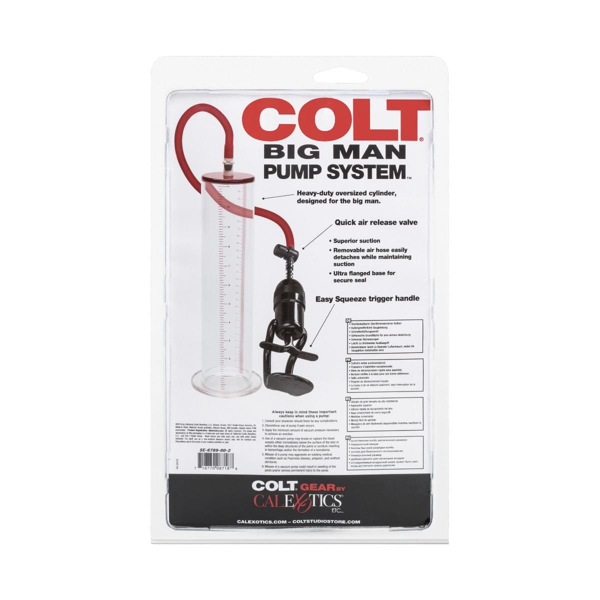 COLT Penis Pumps COLT Big Man Pump System - Oversized Penis Pump for Powerful Suction Silicone