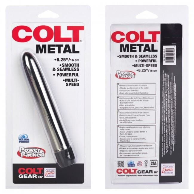 COLT Realistic Vibrators COLT 6.25" Metal Rod: Sleek Multi-Speed Metallic Vibrator for Ultimate Pleasure