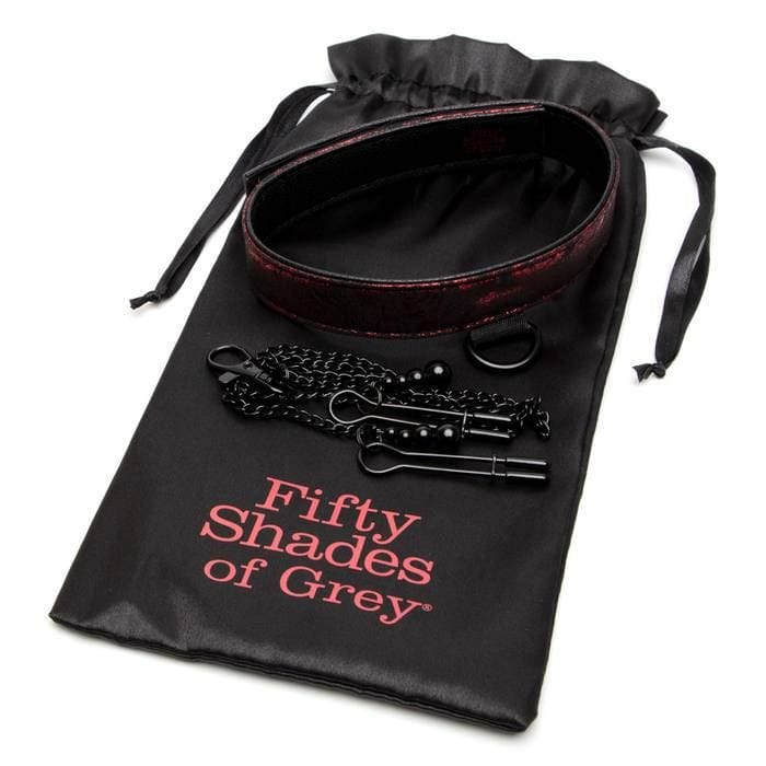 Creative Conceptions LTD Fifty Shades Sweet Anticipation Collar Nipple Clamps Silicone Adjustable