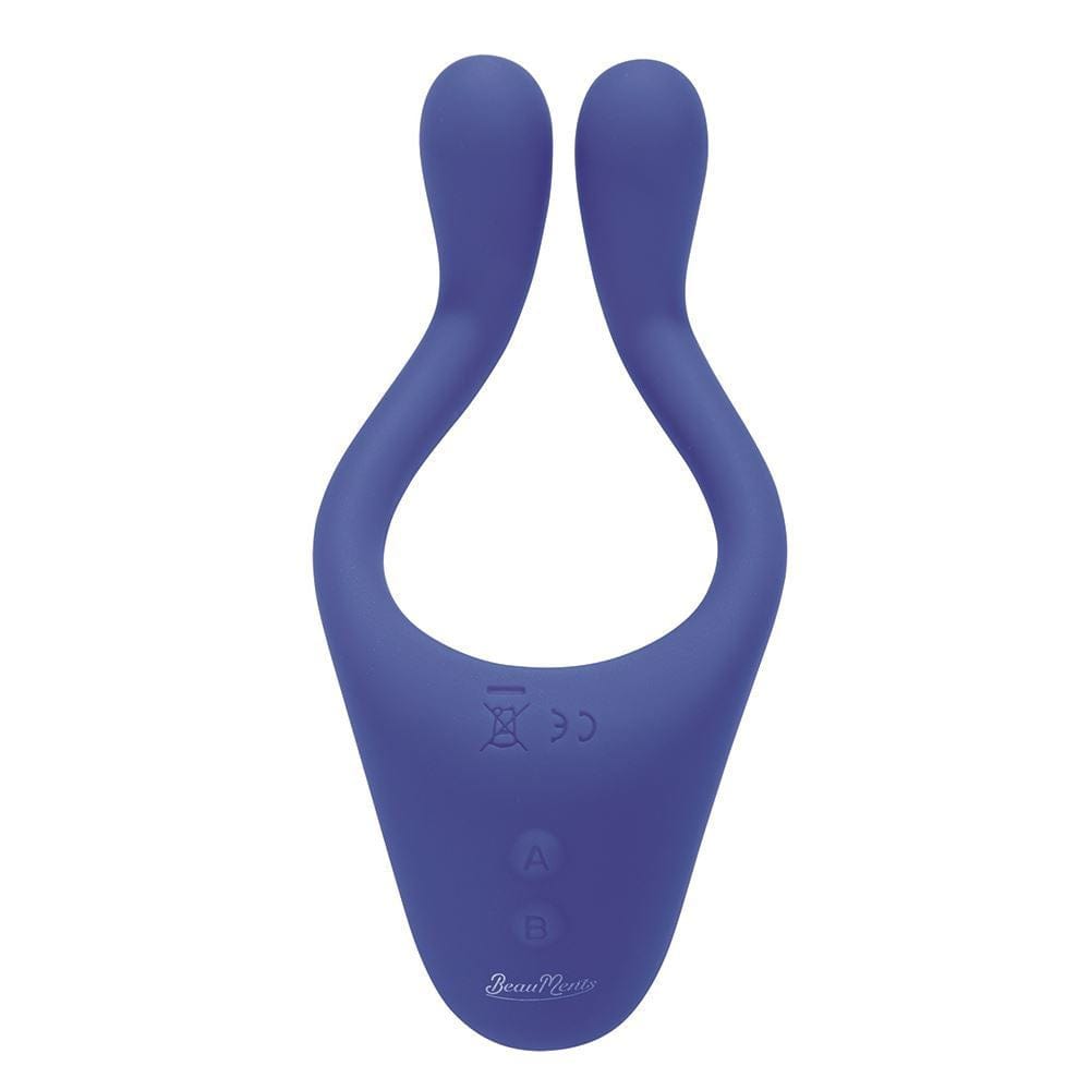 Doppio/Flexxio Realistic Vibrators Doppio 2.0 Couples Vibrator with Remote: Blue Silicone Waterproof Vibrating Device