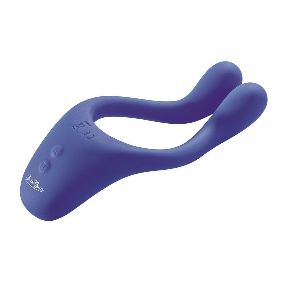 Doppio/Flexxio Realistic Vibrators Doppio 2.0 Couples Vibrator with Remote: Blue Silicone Waterproof Vibrating Device