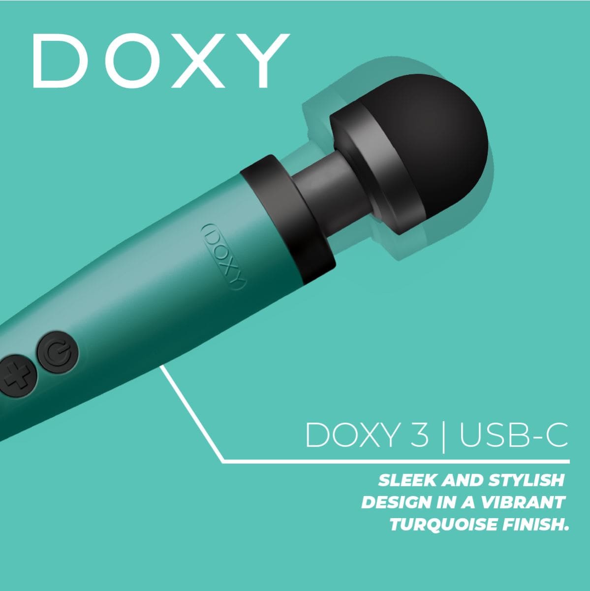 DOXY Wand Vibrators Doxy 3 USB-C - Turquoise | Budget?Friendly Wand with USB?C Power Silicone
