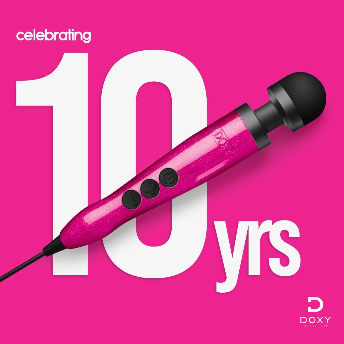 DOXY Wand Vibrators Doxy Die Cast 3 - Hot Pink  | Compact Metal Wand Vibrator Silicone Vibrating