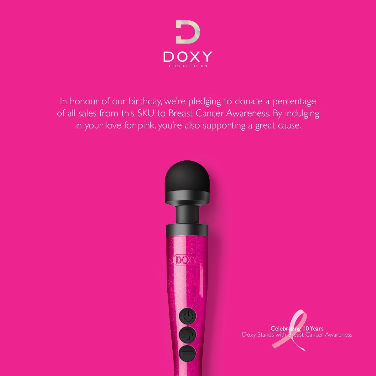 DOXY Wand Vibrators Doxy Die Cast 3 - Hot Pink  | Compact Metal Wand Vibrator Silicone Vibrating