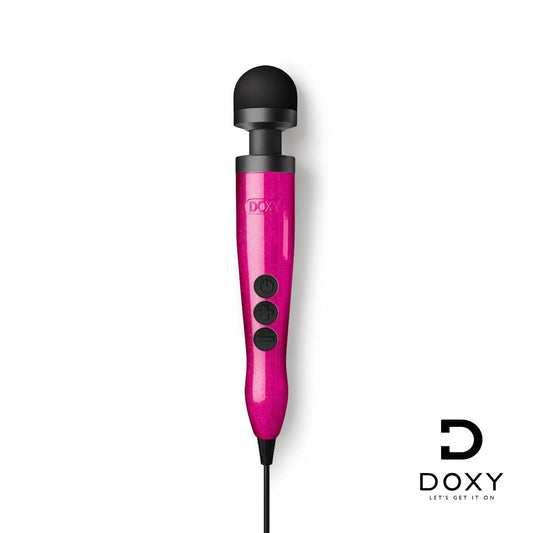 DOXY Wand Vibrators Doxy Die Cast 3 - Hot Pink  | Compact Metal Wand Vibrator Silicone Vibrating