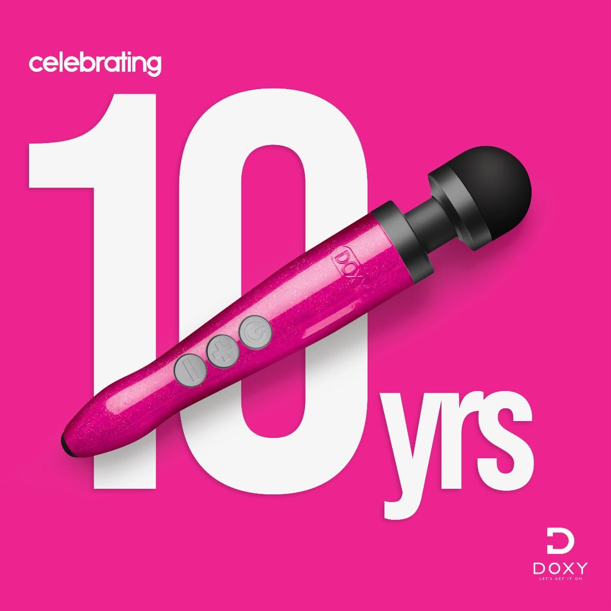 DOXY Wand Vibrators Doxy Die Cast 3 Rechargeable - Hot Pink  | Compact Rechargeable Wand Vibrator