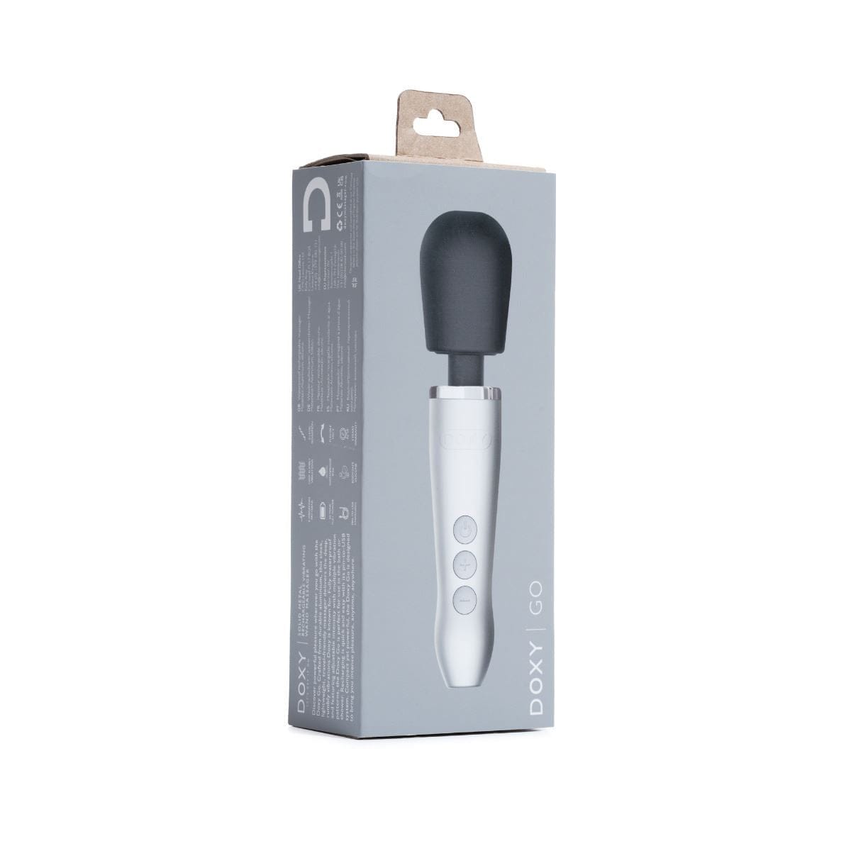 DOXY Wand Vibrators Doxy Go - Brushed Metal | Premium Go Wand Vibrator Silicone Vibrating Discreet