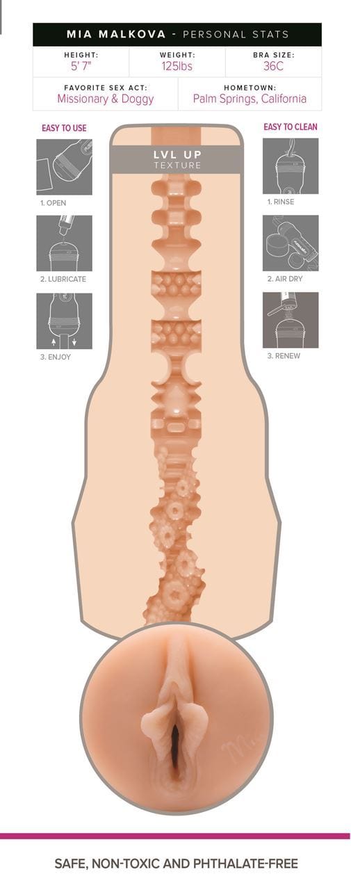 Fleshlight Male Masturbators Fleshlight Girls Mia Malkova Lvl Up Realistic Masturbator Discreet Adjustable