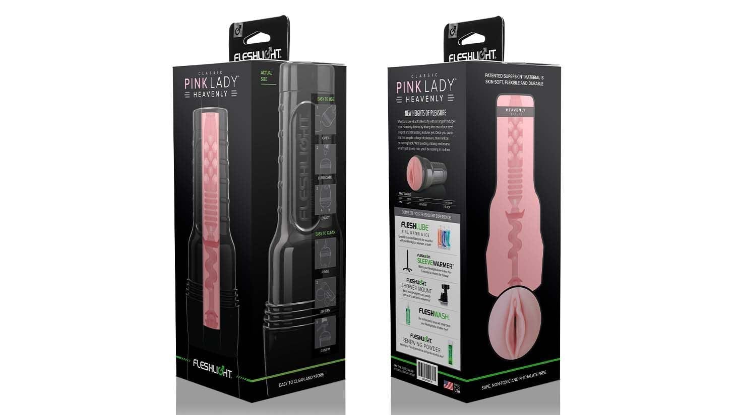 Fleshlight Male Masturbators Fleshlight Pink Lady Heavenly Swirling Texture Masturbator Discreet Adjustable