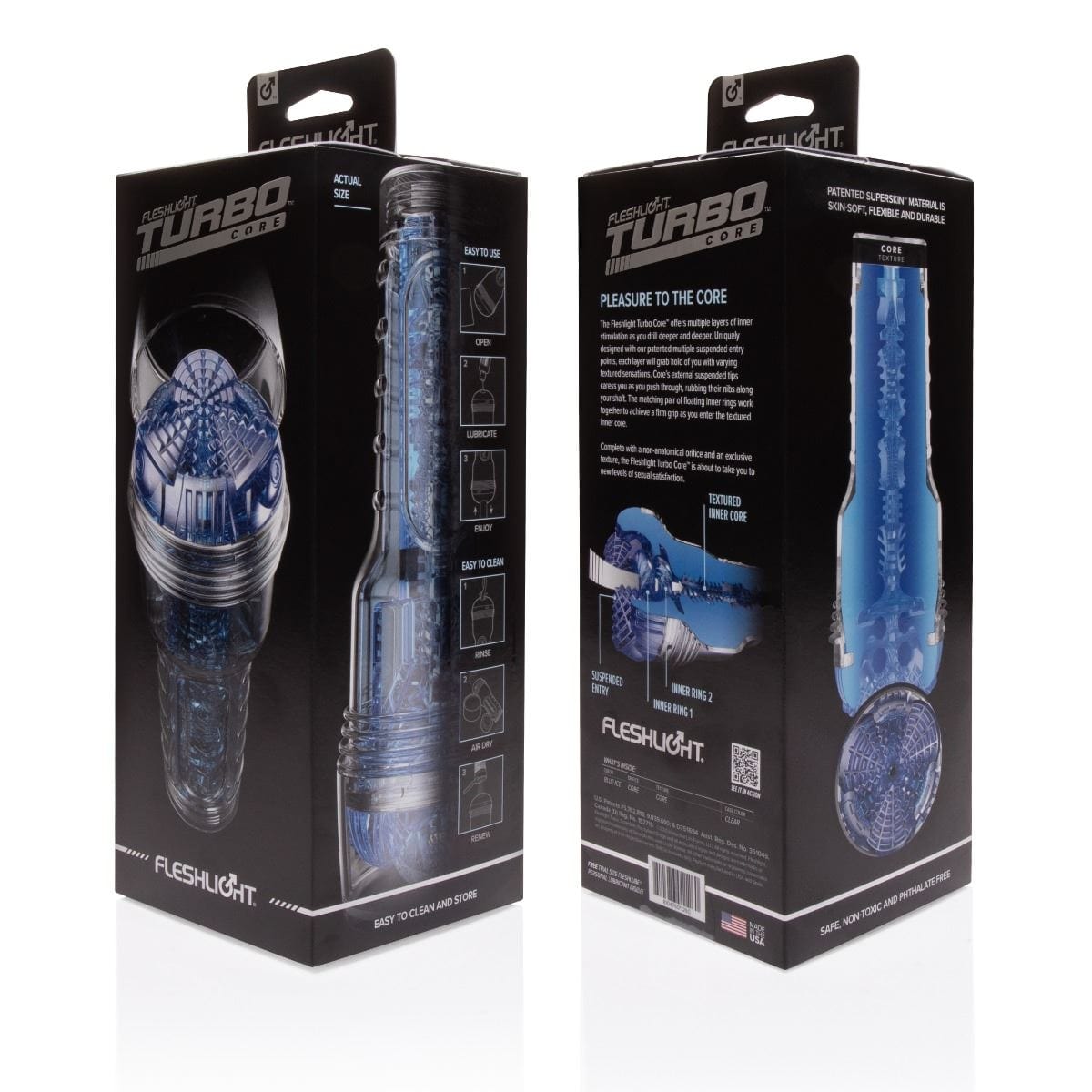 Fleshlight Male Masturbators Fleshlight Turbo Core Blue Oral Sex Simulator - Adjustable Deep Throat Experience