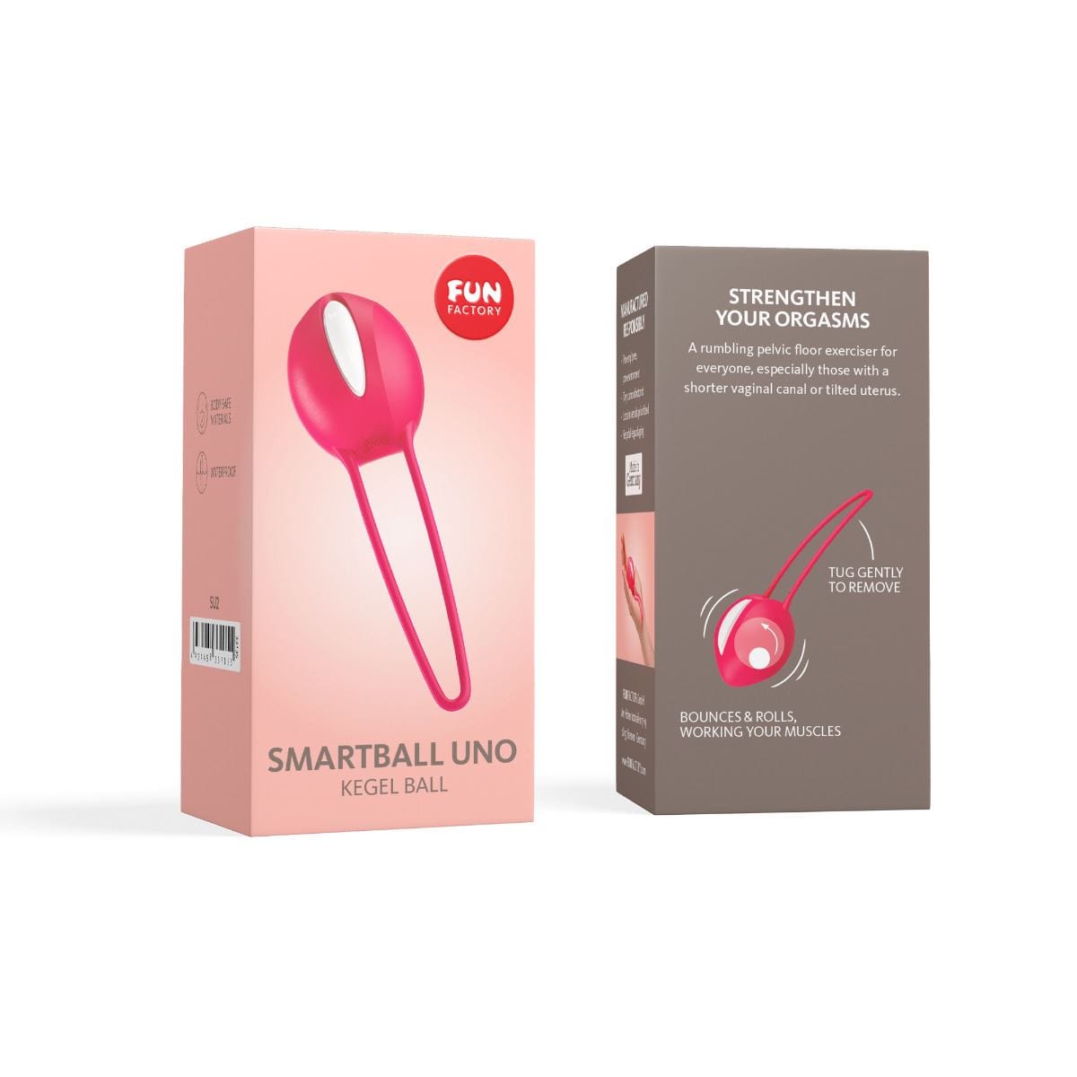 Fun Factory Kegel Balls Fun Factory Smartball Uno Kegel Ball - White/India Red Silicone