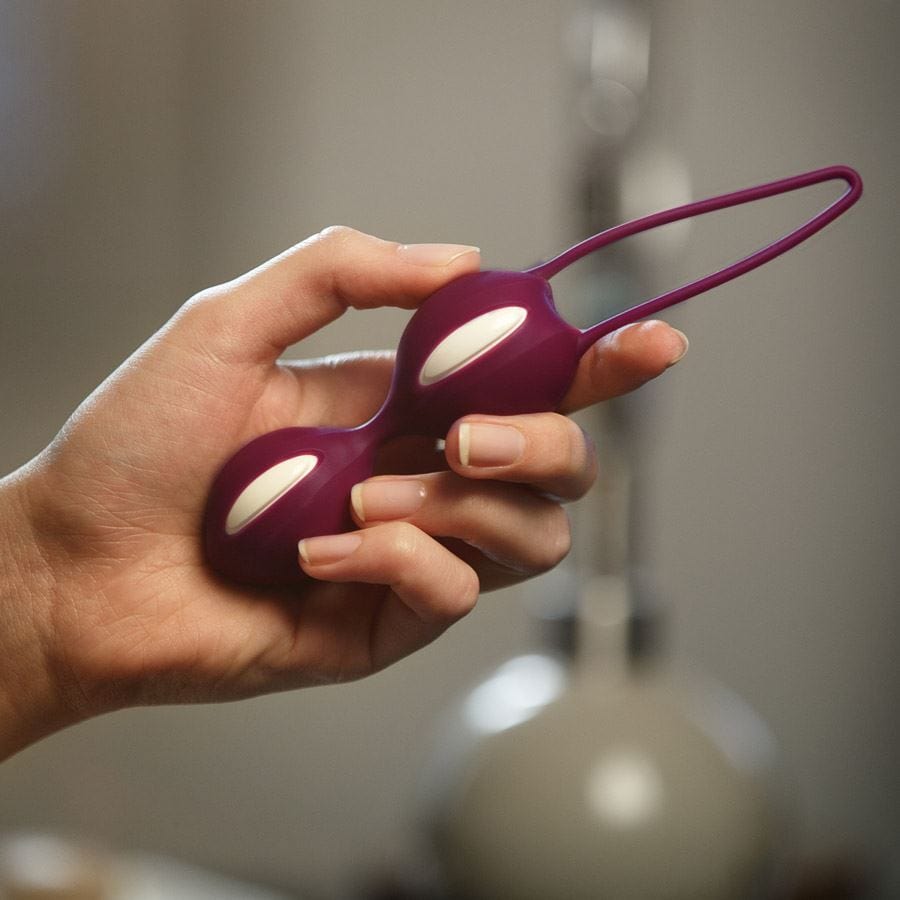 Fun Factory Kegel Balls Fun Factory Smartballs Duo Kegel Balls - White/Grape Silicone