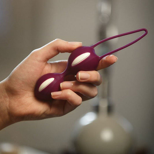 Fun Factory Kegel Balls Fun Factory Smartballs Duo Kegel Balls - White/Grape Silicone