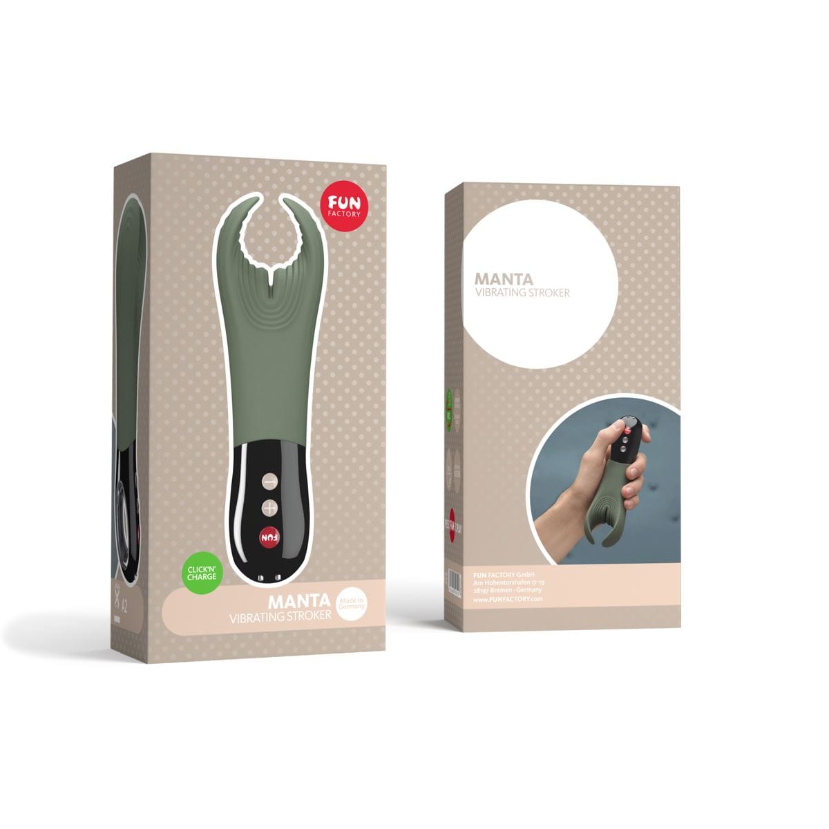 Fun Factory Male Masturbators Fun Factory Manta Vibrating Stroker - Vibrating Stroker Waterproof Vibrating