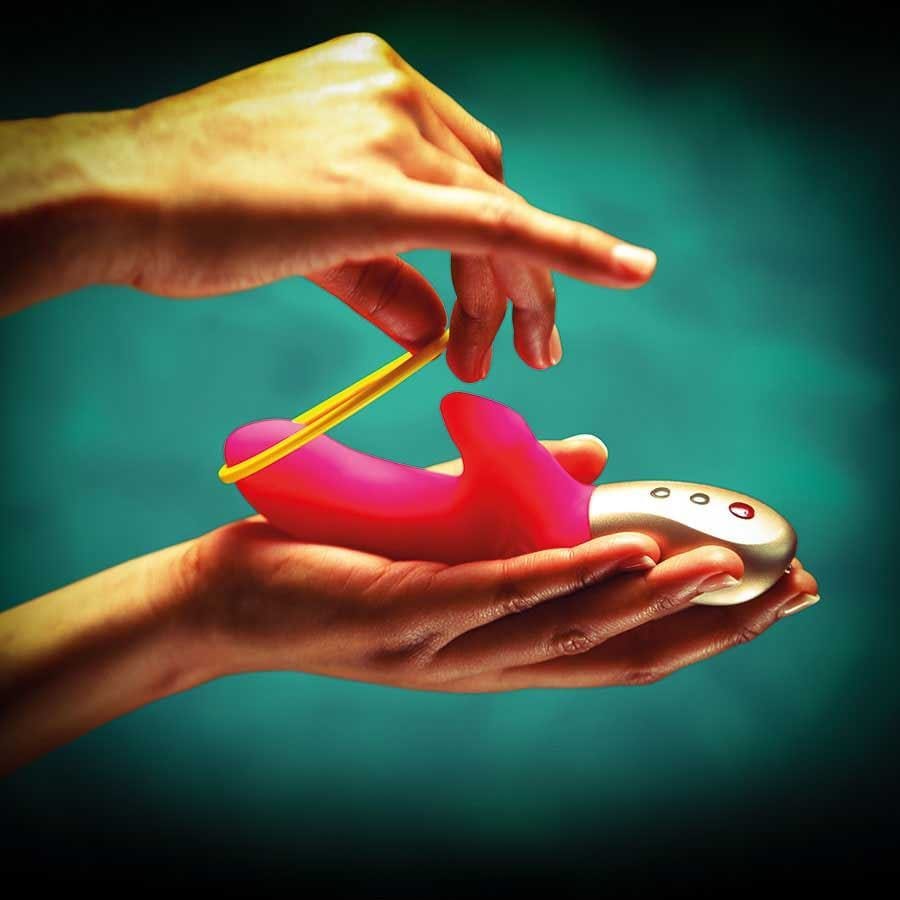 Fun Factory Realistic Vibrators Fun Factory Amorino Waterproof G-Spot Vibrator: Dual Vibrator with Removable Stimulating Band