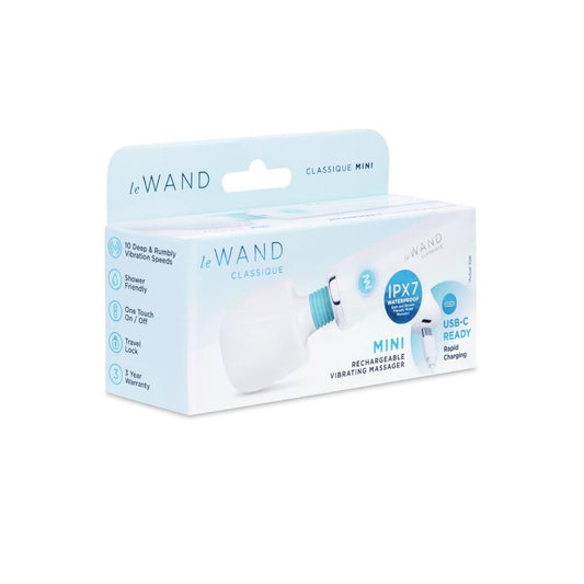 Le Wand Wand Vibrators Le Wand Classique Mini Vibrating Wand Massager White - Multiple Vibration
