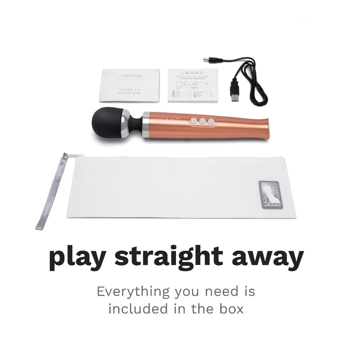 Le Wand Wand Vibrators Le Wand Diecast Rechargeable Massager Rose Gold - Multiple Vibration Modes, USB
