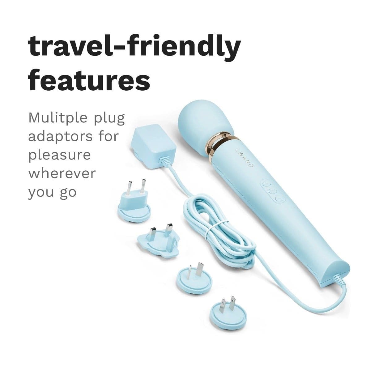 Le Wand Wand Vibrators Le Wand Powerful Plug In Vibrating Massager Light Blue