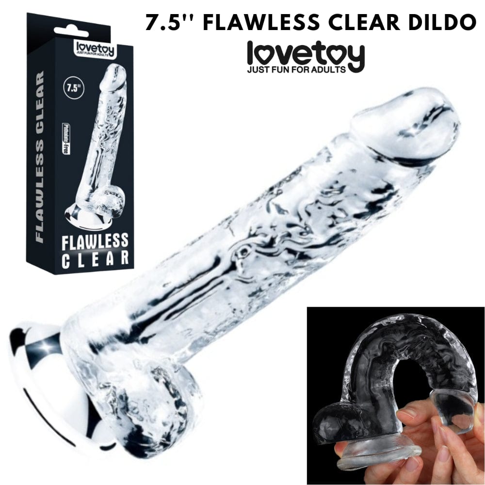 Lovetoy 7.5'' Flawless Clear Dildo - Spanksy