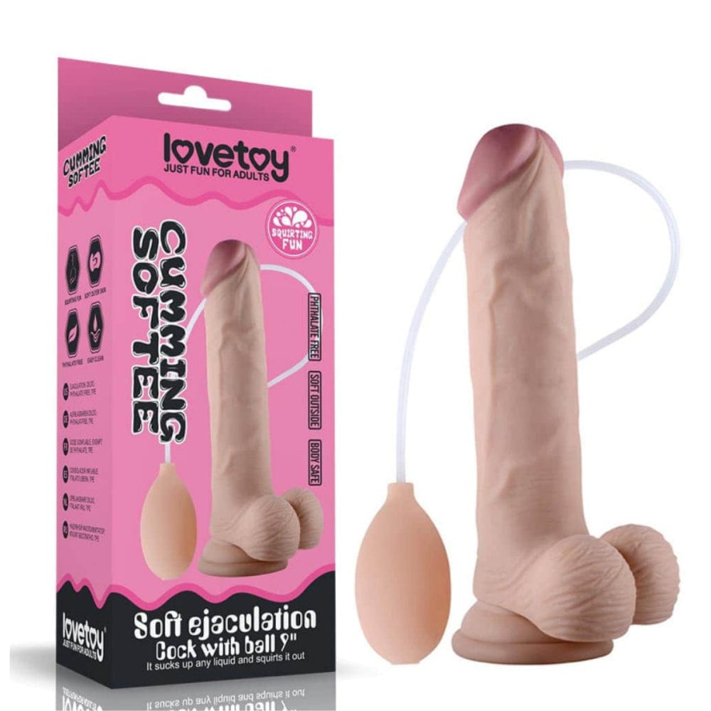Lovetoy 9 Inch Realistic Ejaculating Squirting Dildo Soft Feel - Spanksy