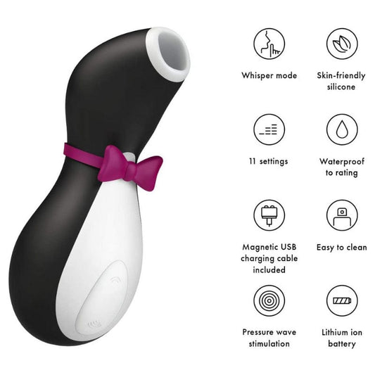 Satisfyer Penguin Clitoral Suction Vibrator Massager Clit Stimulator - Spanksy
