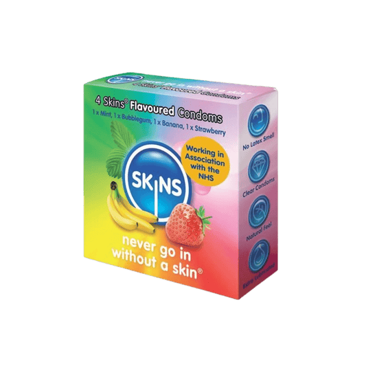 Skins Flavours Assorted Condoms in Pack of 4 - Spanksy