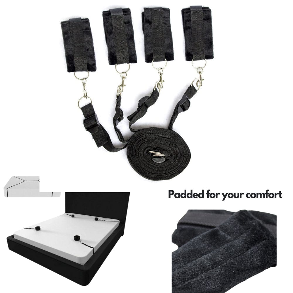 Under Bed Restraints Cuffs Bondage Submission Padded Quality - Spanksy