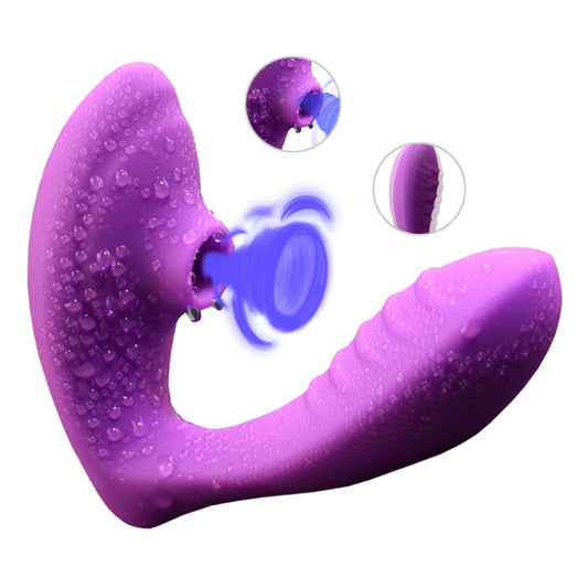 Clitoral Sucking G Spot Vibrator 10 Mode Silicone Purple - Spanksy