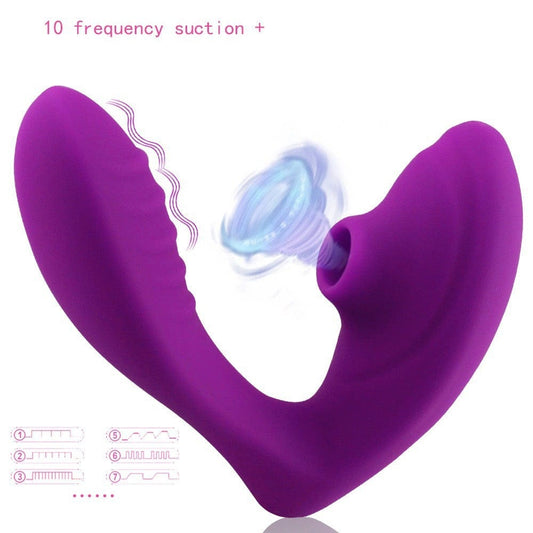 Clitoral Sucking G Spot Vibrator 10 Mode Silicone Purple - Spanksy