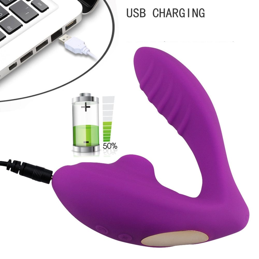 Clitoral Sucking G Spot Vibrator 10 Mode Silicone Purple - Spanksy