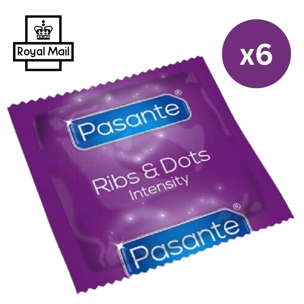 Pasante Condoms Intensity Ribbed Ribs & Dots CE Marked Vegan Friendly - Spanksy