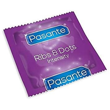 Pasante Condoms Intensity Ribbed Ribs & Dots CE Marked Vegan Friendly - Spanksy