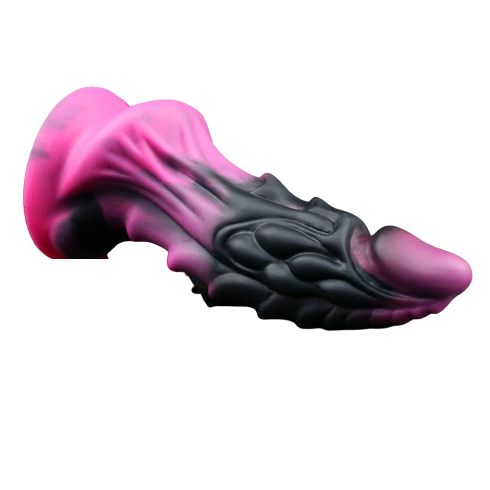 Dragon Dildo Sex Toy Fantasy Premium Silicone 7.5 Inches Anal Black & Pink - Spanksy