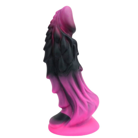 Dragon Dildo Sex Toy Fantasy Premium Silicone 7.5 Inches Anal Black & Pink - Spanksy