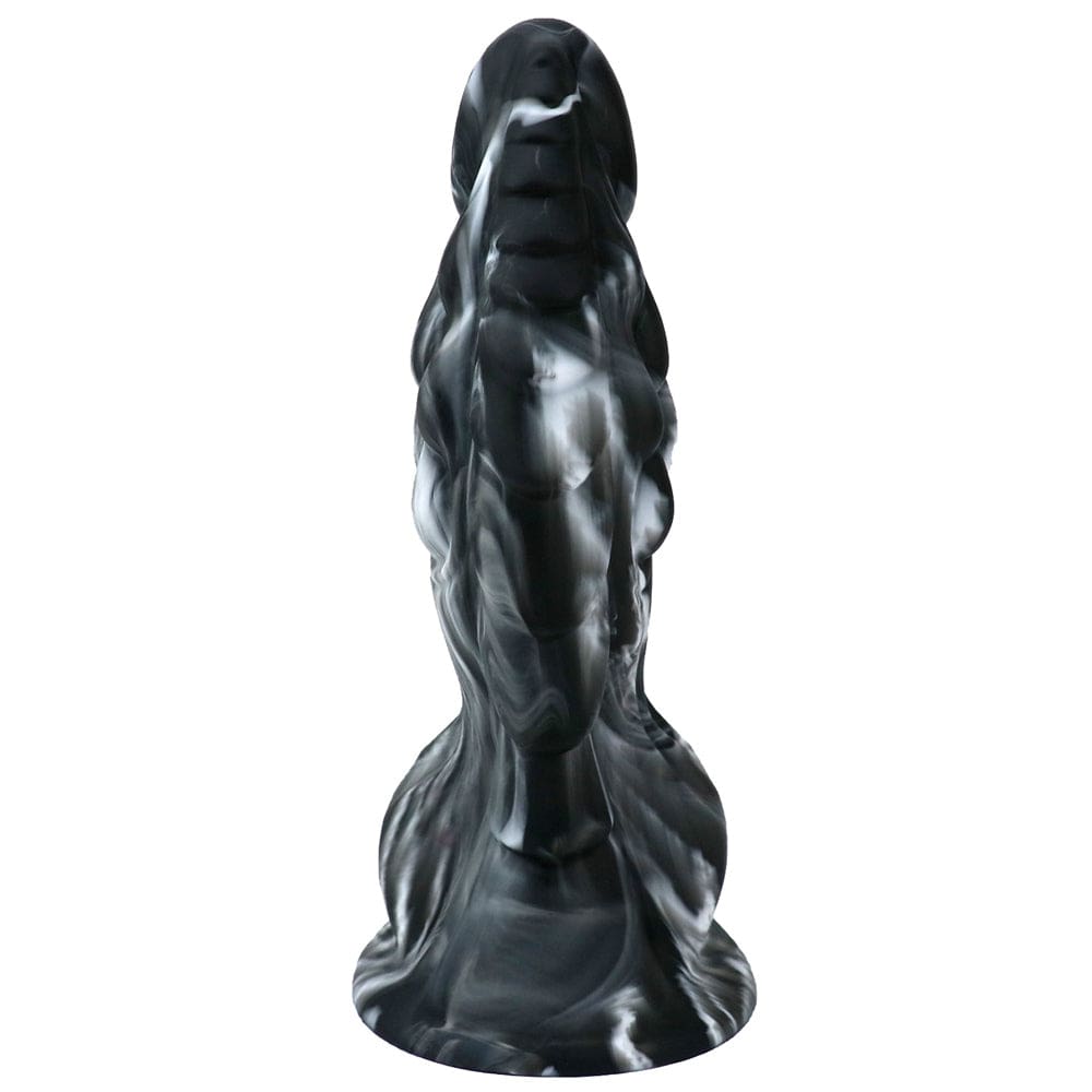 Spanksy Fantasy Dildos Dragon Dildo Sex Toy Fantasy Premium Silicone 7.5 Inches Anal Black & White