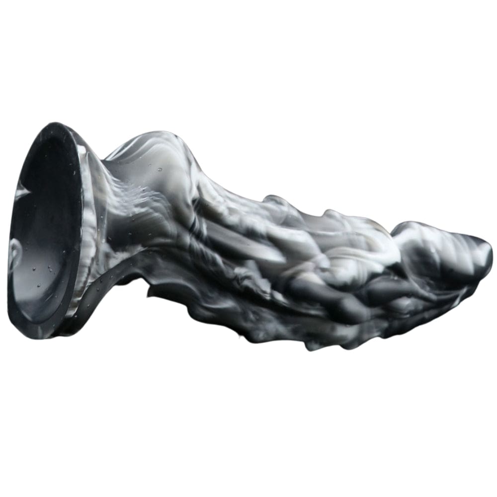 Spanksy Fantasy Dildos Dragon Dildo Sex Toy Fantasy Premium Silicone 7.5 Inches Anal Black & White