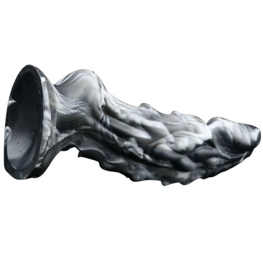 Dragon Dildo Sex Toy Fantasy Premium Silicone 7.5 Inches Anal Black & White - Spanksy