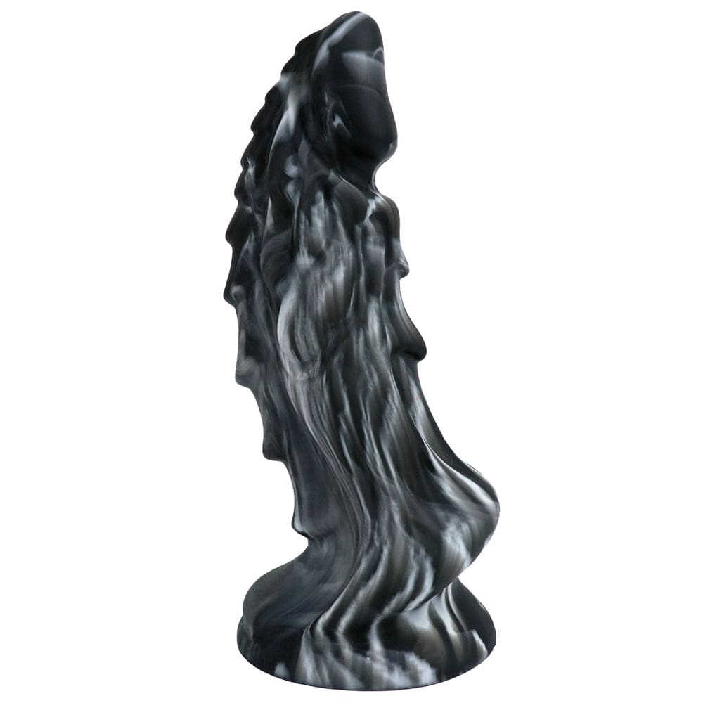 Spanksy Fantasy Dildos Dragon Dildo Sex Toy Fantasy Premium Silicone 7.5 Inches Anal Black & White