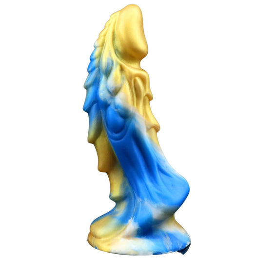Dragon Dildo Sex Toy Fantasy Premium Silicone 7.5 Inches Anal Gold & Blue - Spanksy