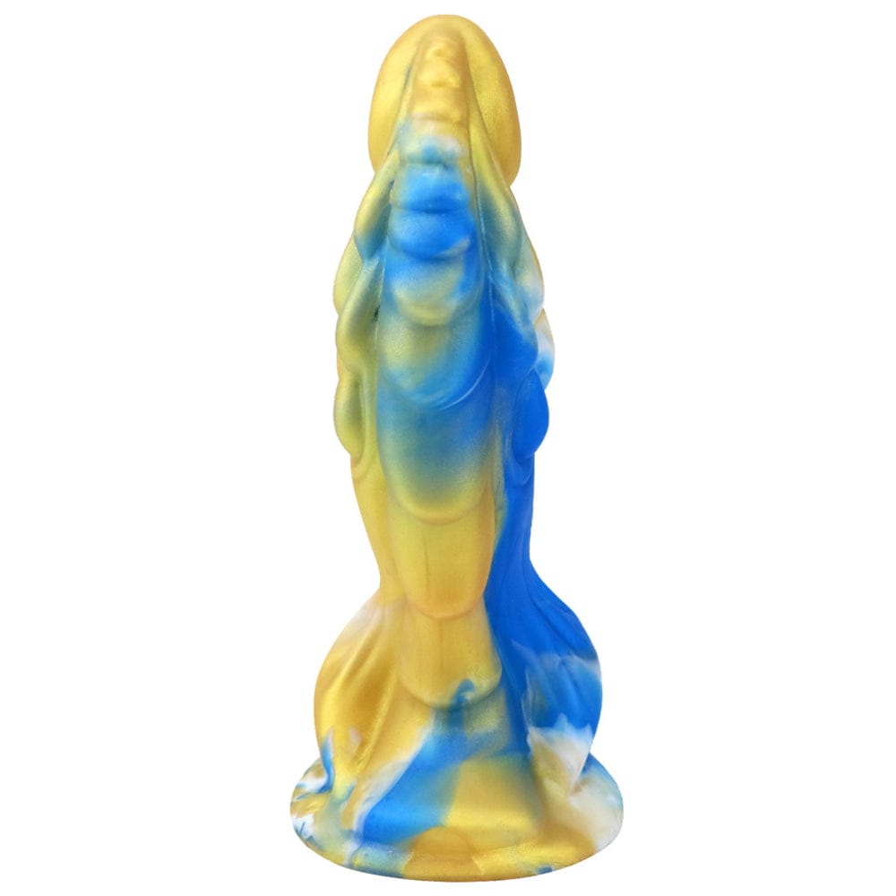 Spanksy Fantasy Dildos Dragon Dildo Sex Toy Fantasy Premium Silicone 7.5 Inches Anal Gold & Blue