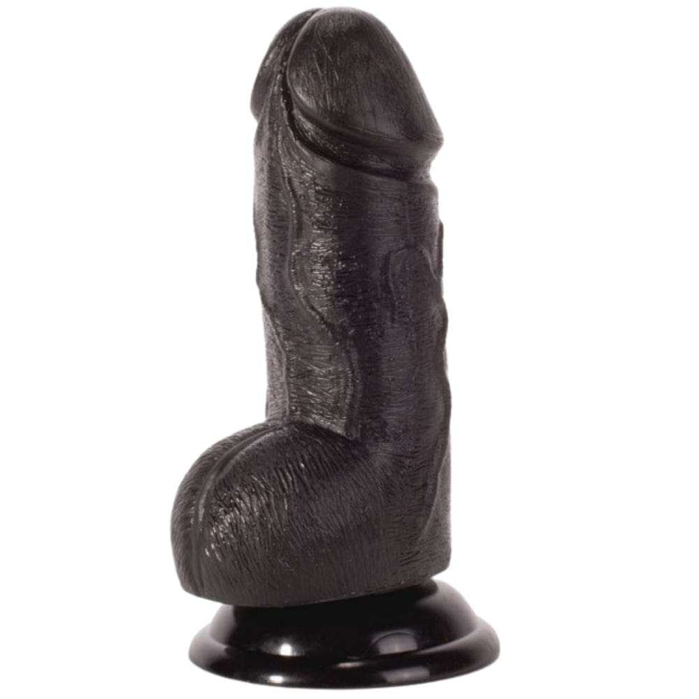 Gregs Black Thick Dildo Girthy Size 6.2" - Spanksy