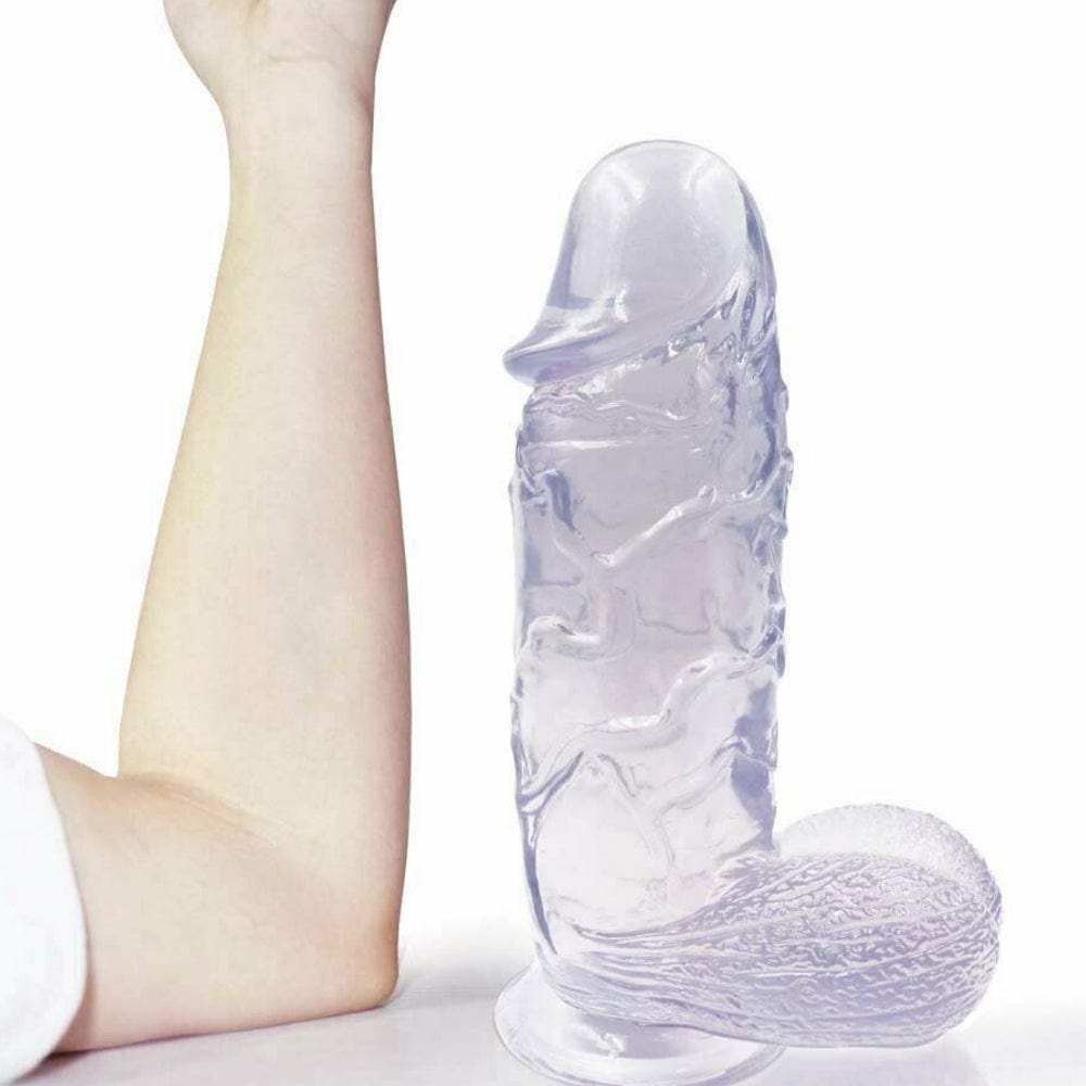 Huge Dildo Sex Toy XL Size Thick Girthy Clear Dildo Strap On - Spanksy