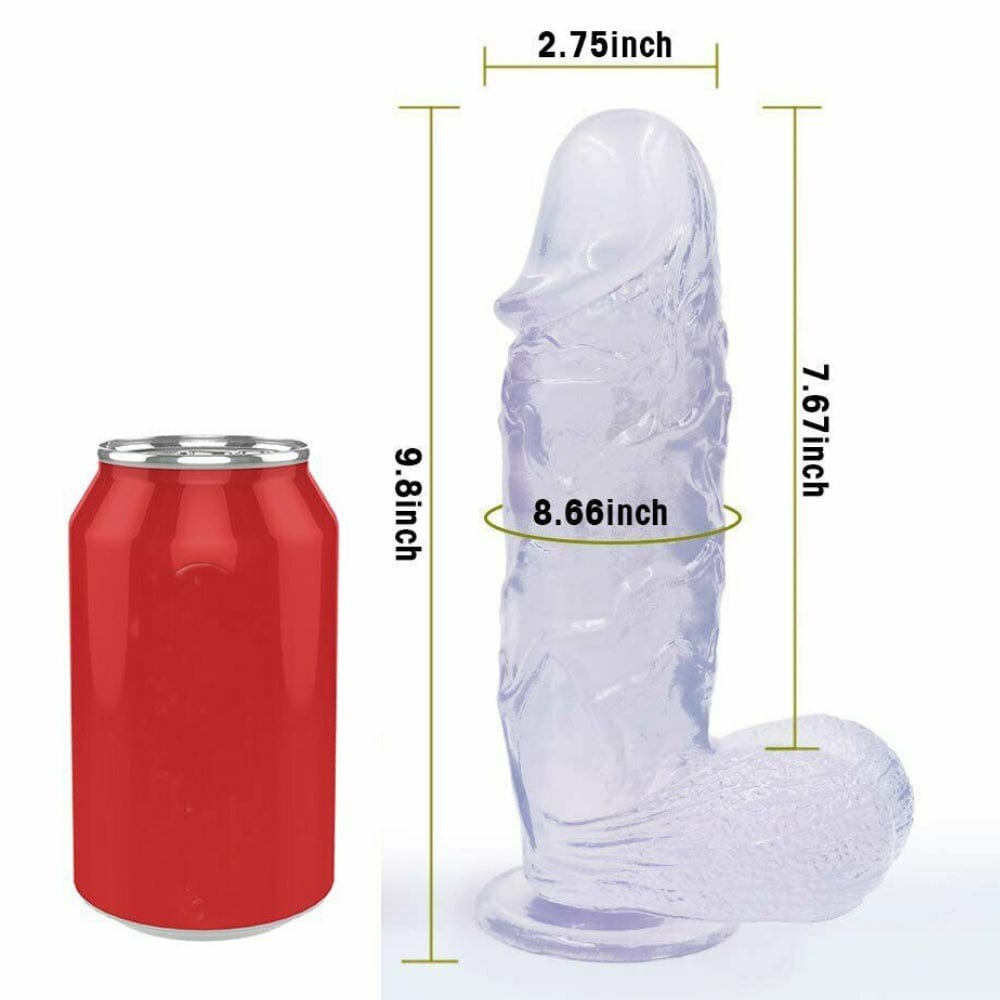 Huge Dildo Sex Toy XL Size Thick Girthy Clear Dildo Strap On - Spanksy
