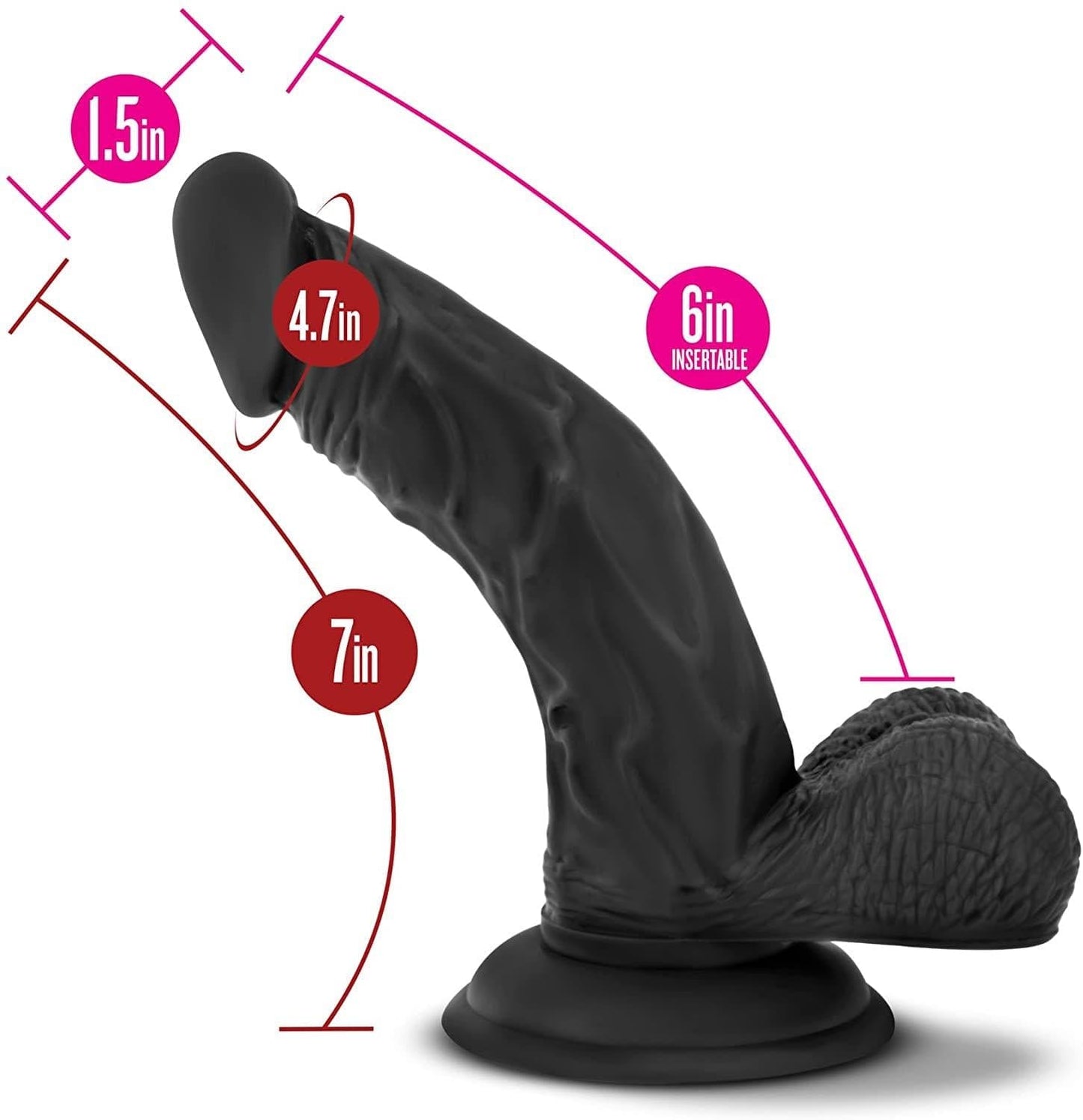 Spanksy Realistic Dildos Spanksy Perfect Curved 6.5" Suction Base Dildo in Black