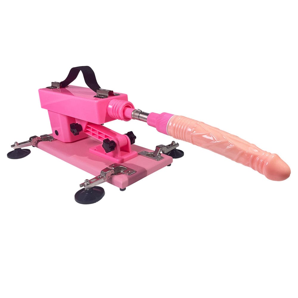 Automatic Sex Machine Gun Pink Portable Vibrator Attachments UK Plug - Spanksy