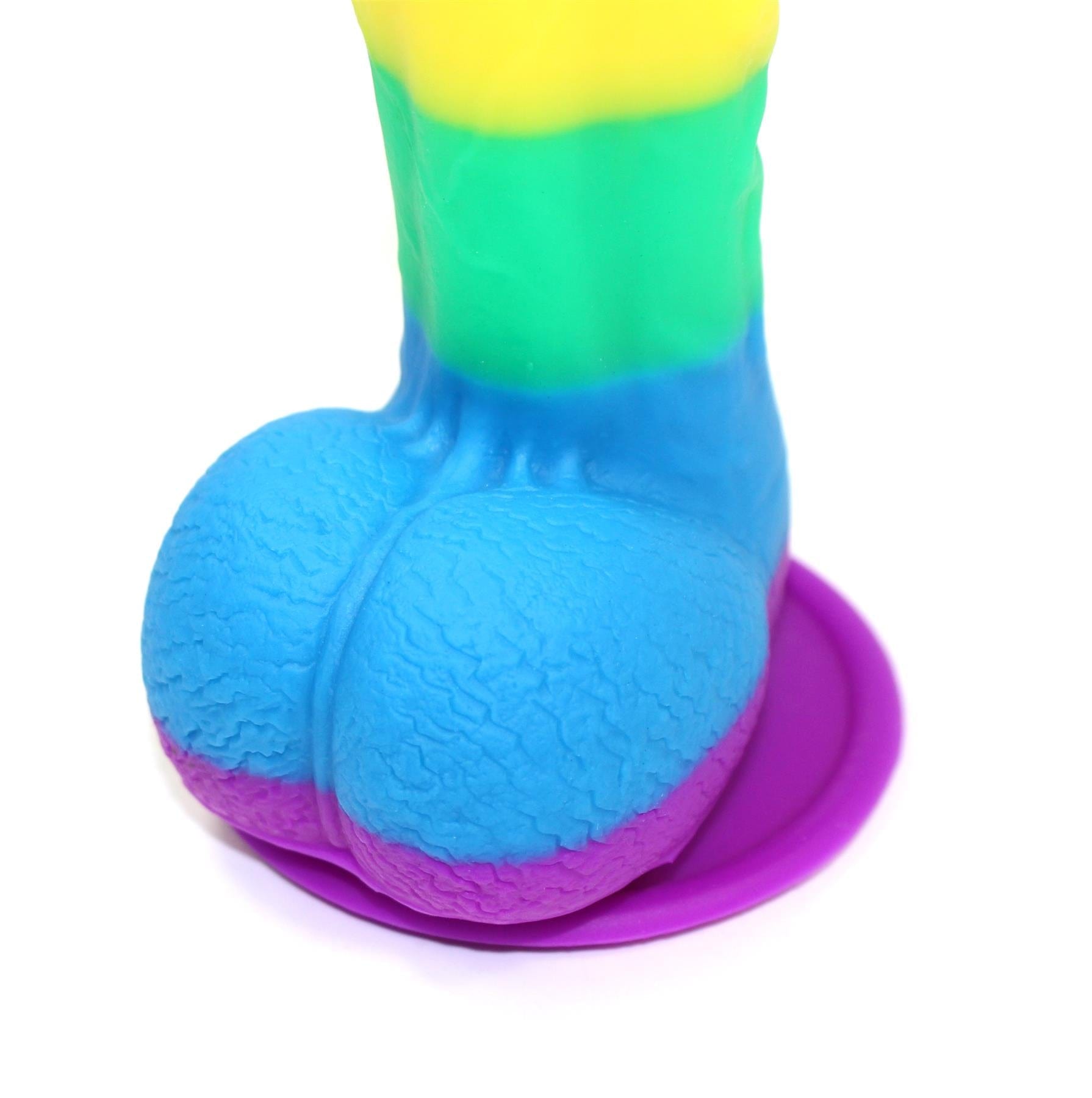 Pride Rainbow Dildo Sex Toy Suction Cup Strap On Silicone Dildo 7.5 Inch - Spanksy