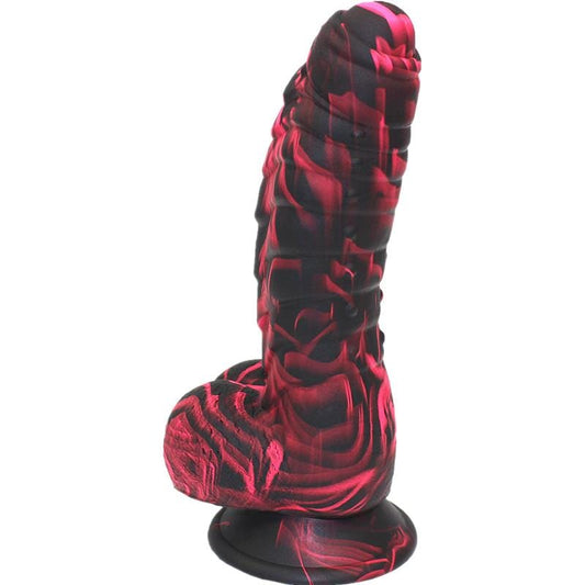 Strap On Dildo Silicone Dildo Red & Black - Spanksy